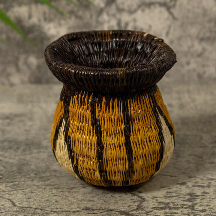 Gold And Black Fat Rim Rainforest Basket