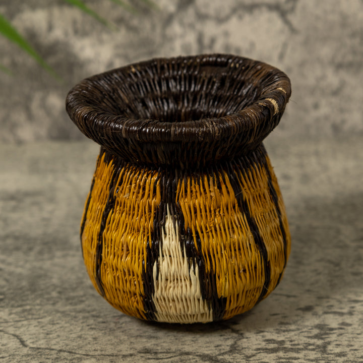 Gold And Black Fat Rim Rainforest Basket
