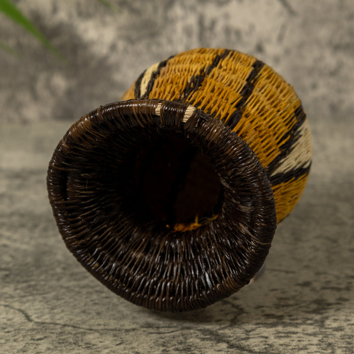 Gold And Black Fat Rim Rainforest Basket