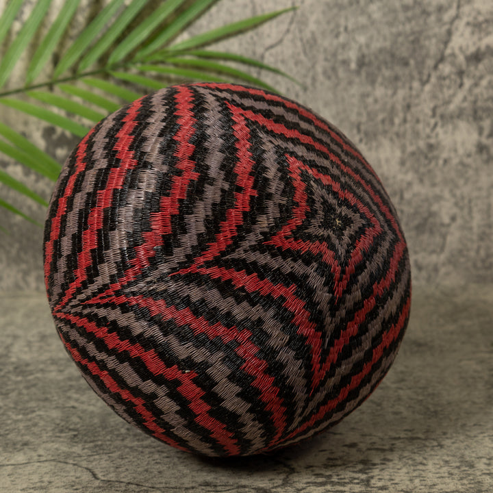 Black Red And Gray Angry Waves Rainforest Basket