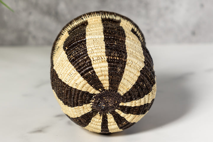 Small Black And White Stripe Rainforest Basket