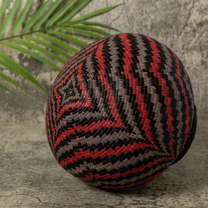 Black Red And Gray Angry Waves Rainforest Basket