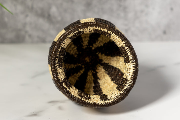 Small Black And White Stripe Rainforest Basket
