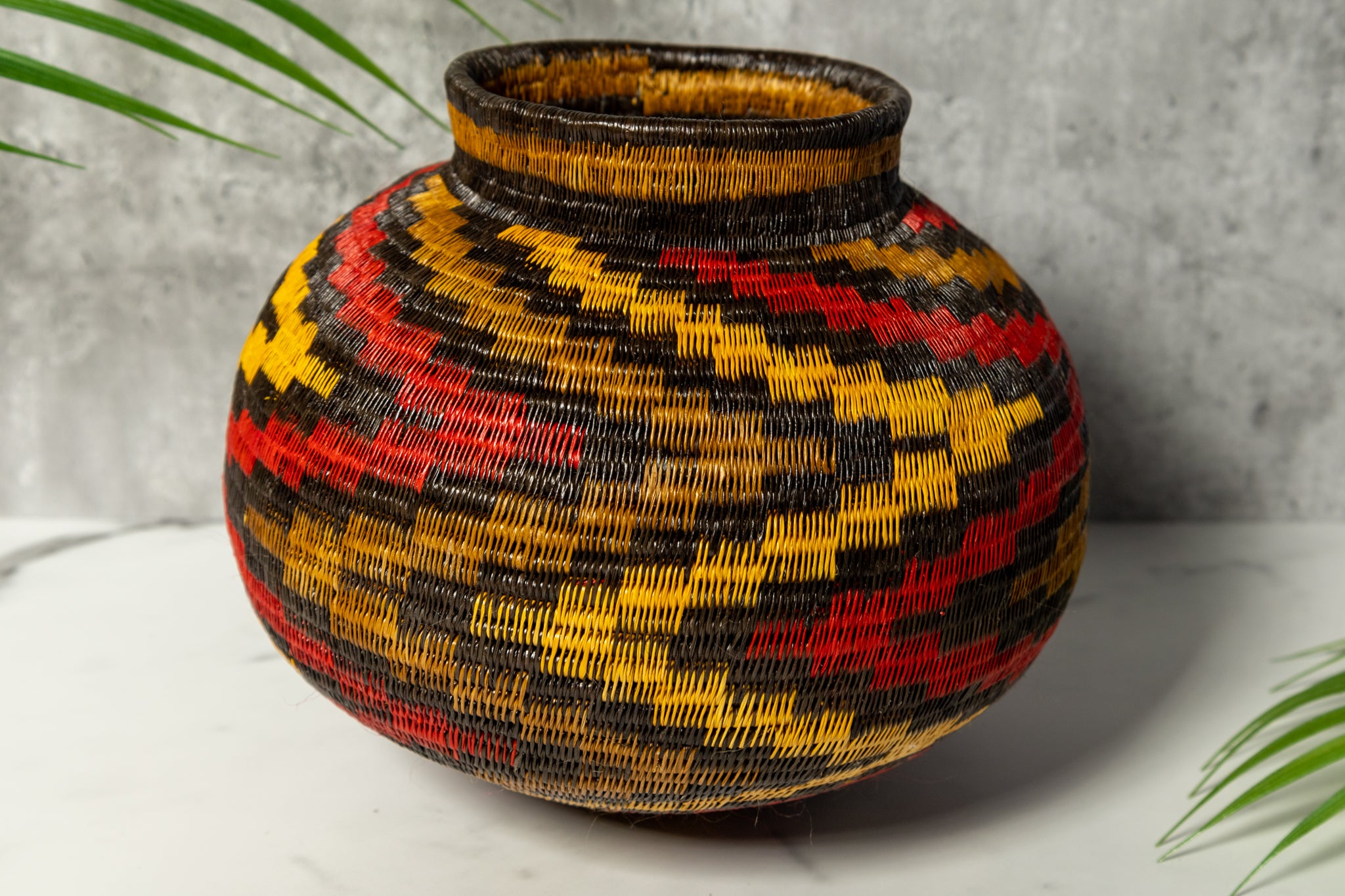 ZigZag Flames Of Fire Woven Basket