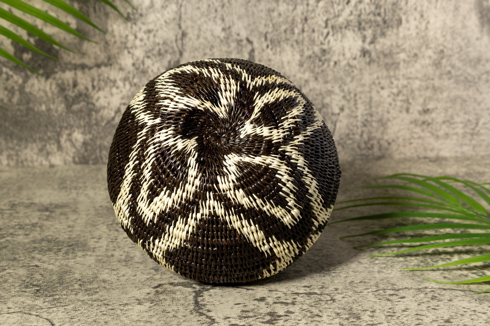 ZigZag Rainforest Serenity Woven Basket With Top