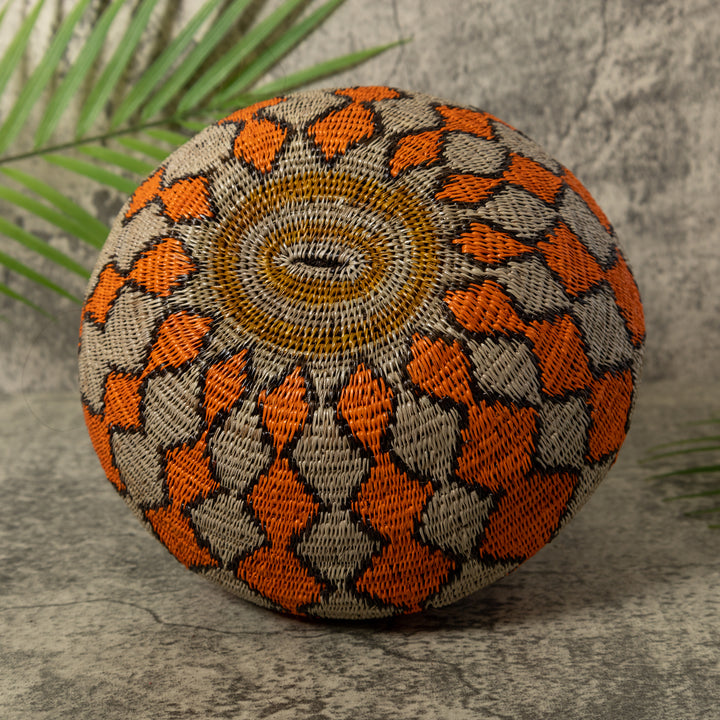 Orange And Gray Diamond Rainforest Basket