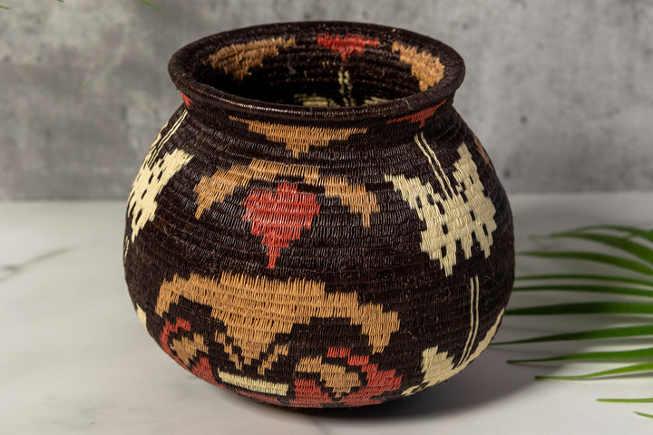 Extraordinary Butterfly And Floral Woven Basket