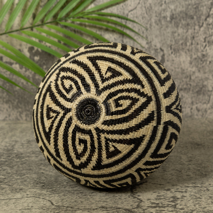 Black And White Greek Key Jungle Rainforest Basket