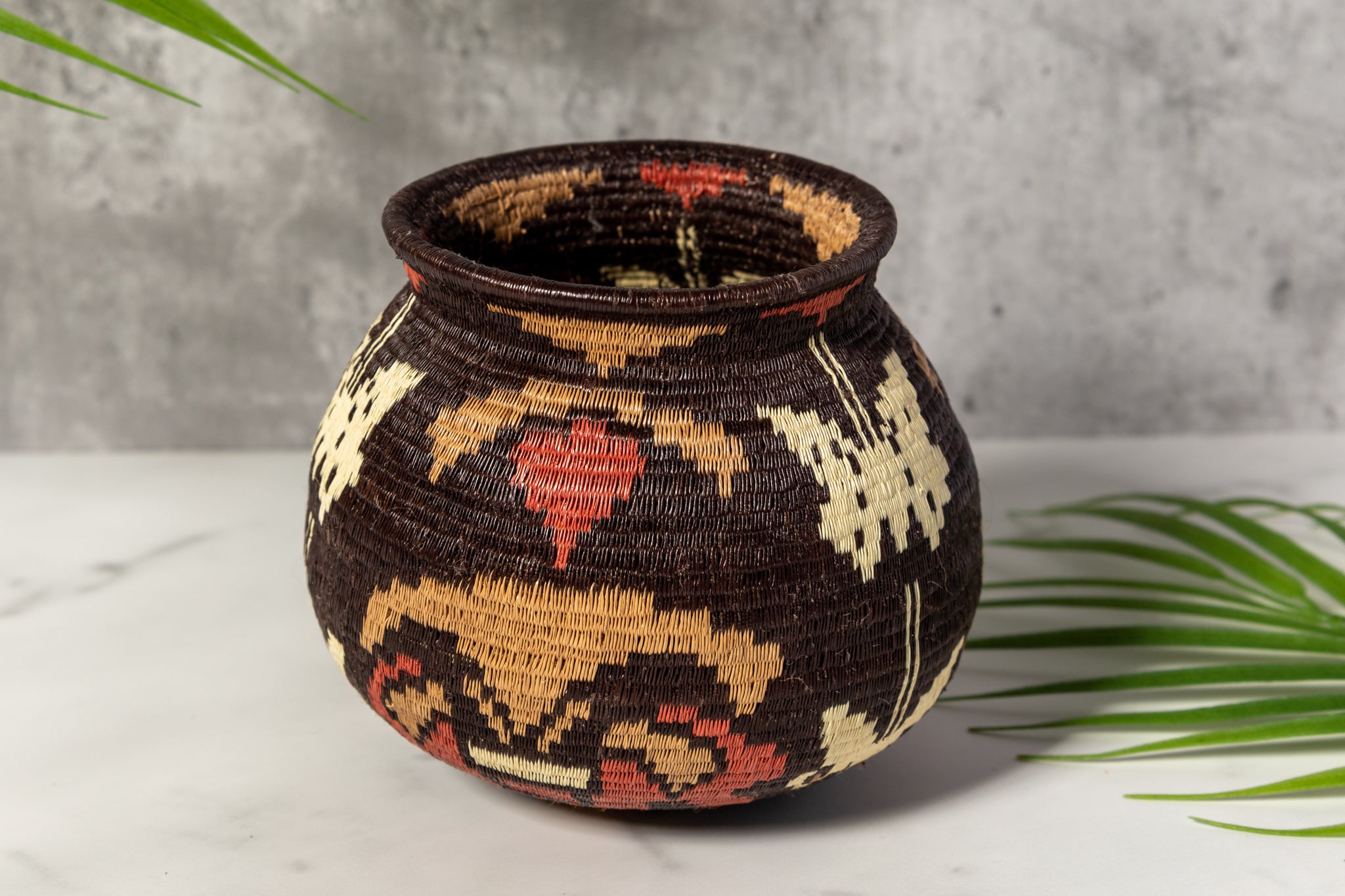 Extraordinary Butterfly And Floral Woven Basket