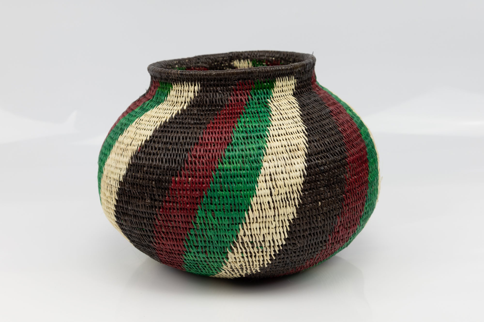 Black Red and Green Woven Basket