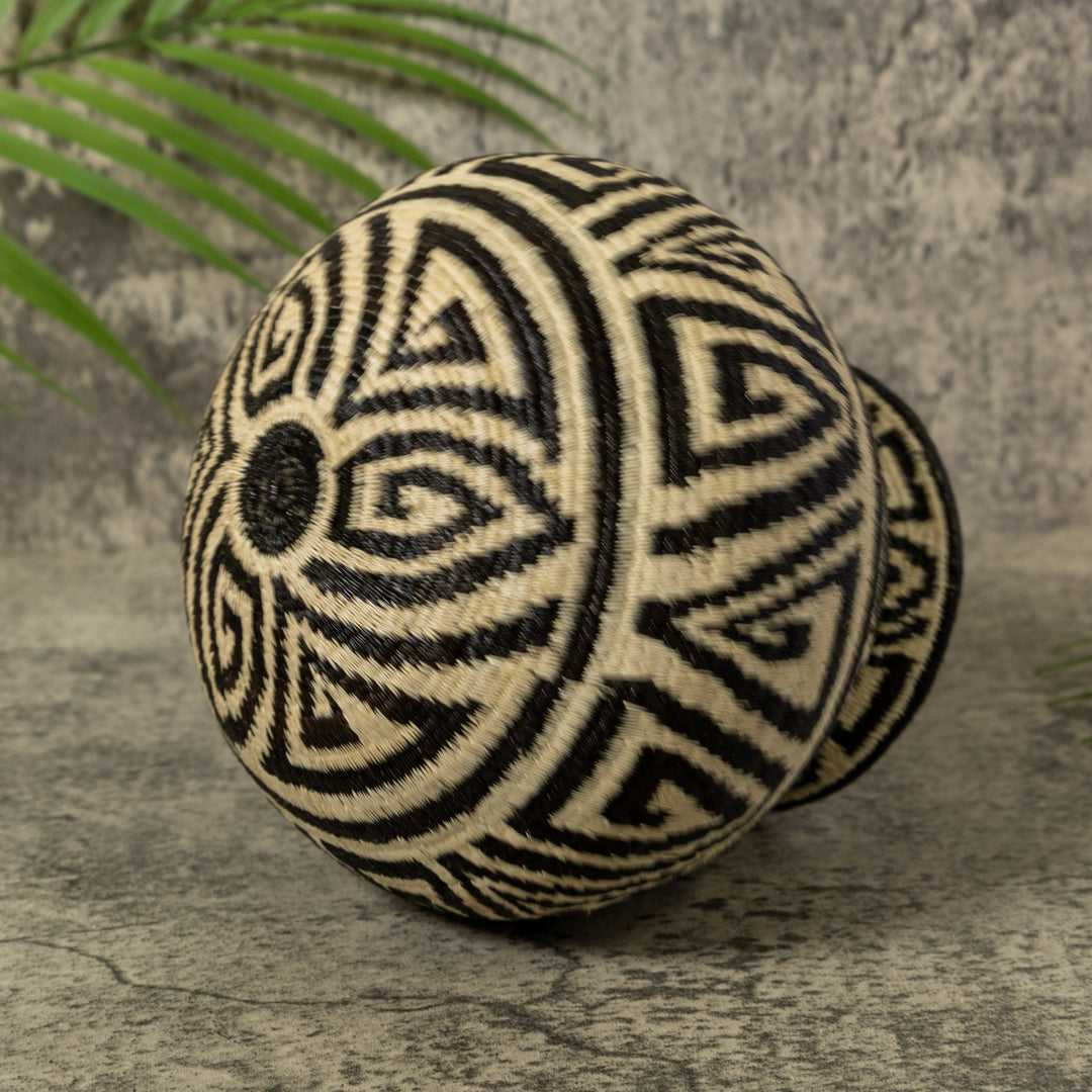 Black And White Greek Key Jungle Rainforest Basket