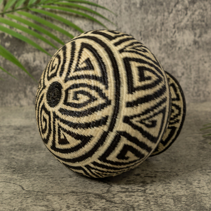 Black And White Greek Key Jungle Rainforest Basket