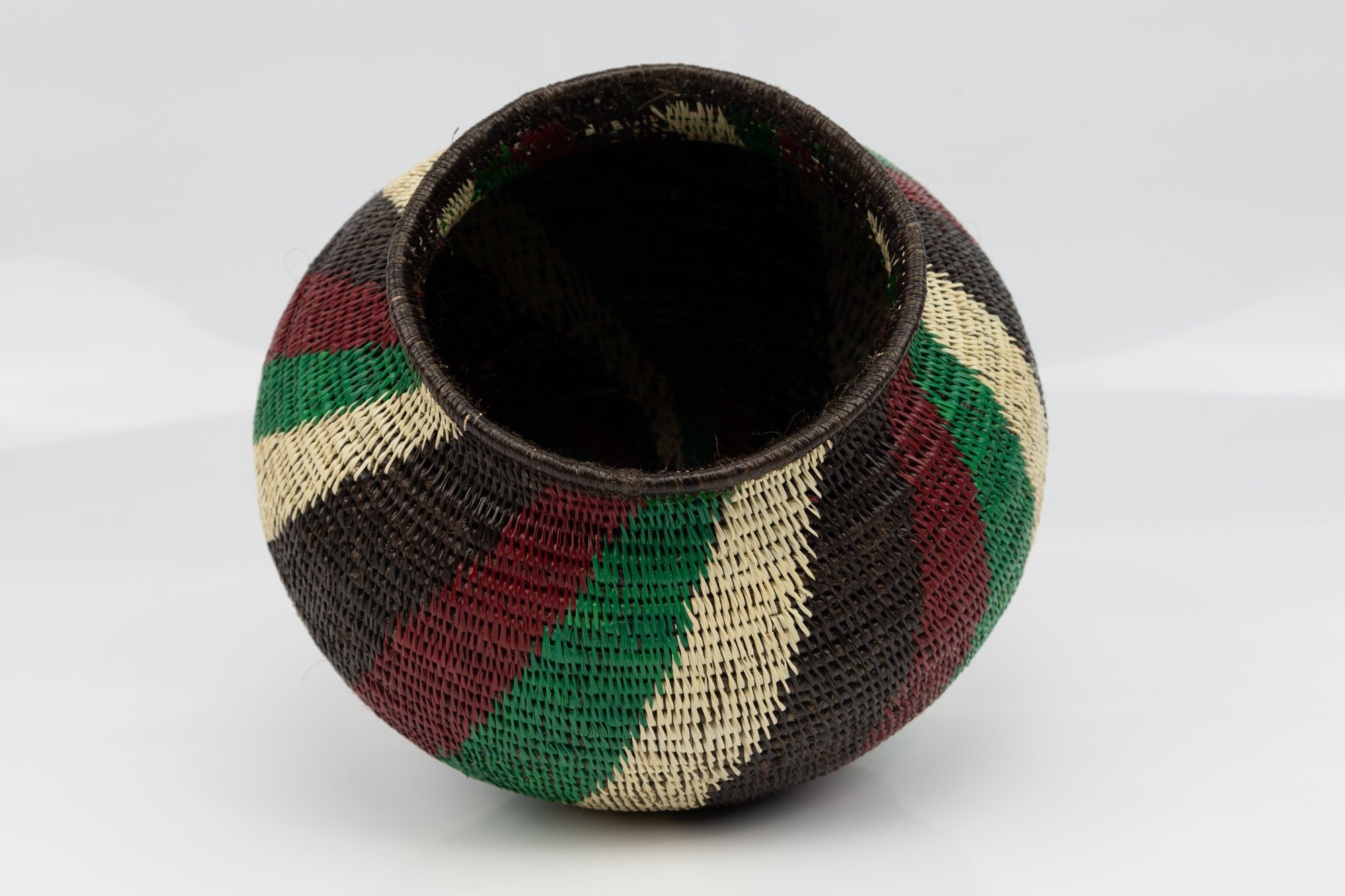 Black Red and Green Woven Basket