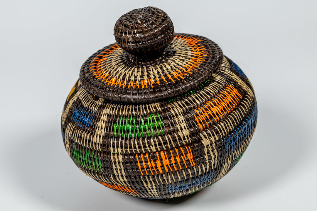 Multi-Color Jungle Notes Rainforest Basket With Top