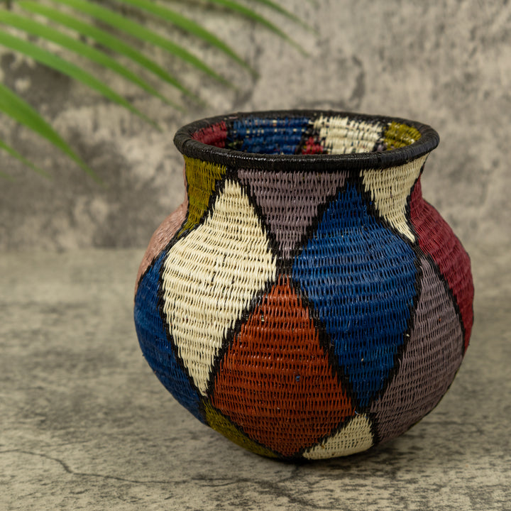 Multi-Color Diamond Design Rainforest Basket