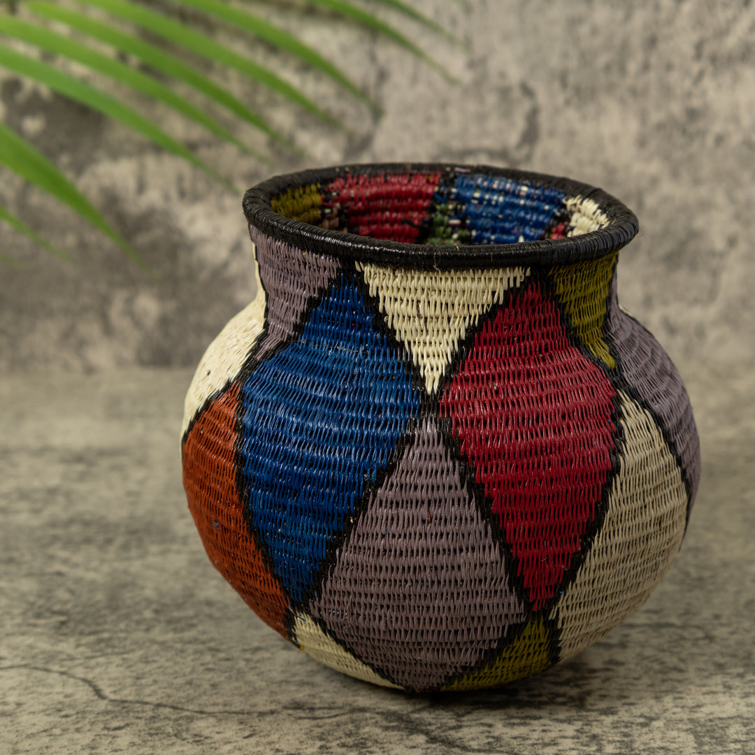 Multi-Color Diamond Design Rainforest Basket