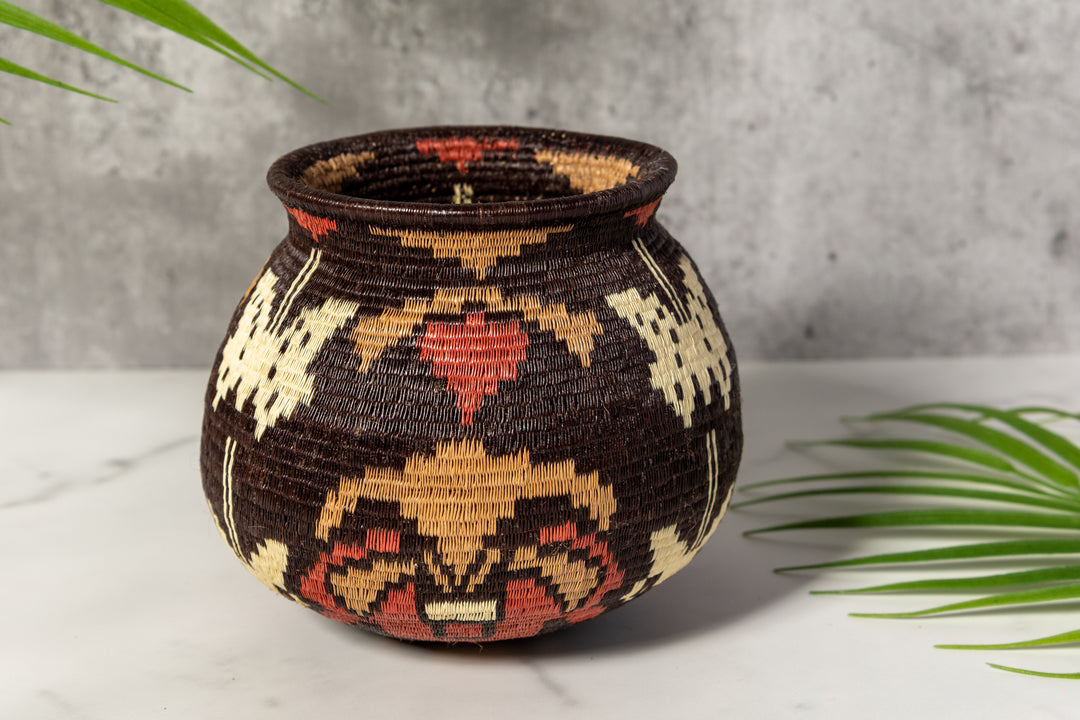 Extraordinary Butterfly And Floral Woven Basket