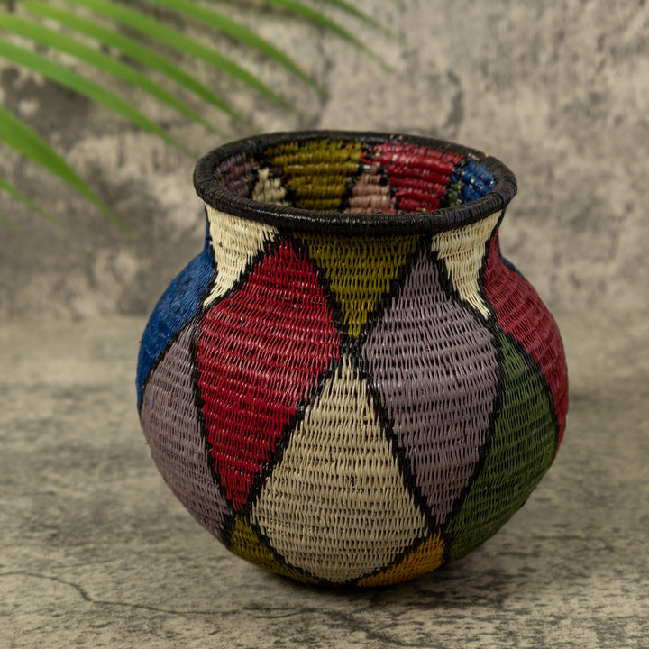 Multi-Color Diamond Design Rainforest Basket