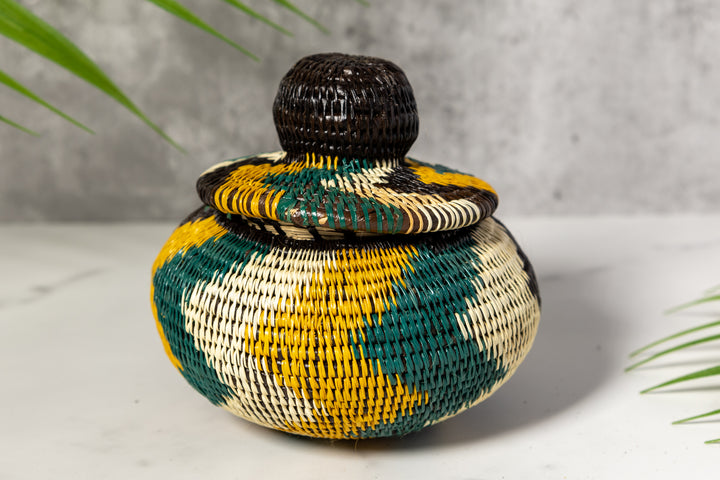 Green Rainforest Whispers Basket With Top