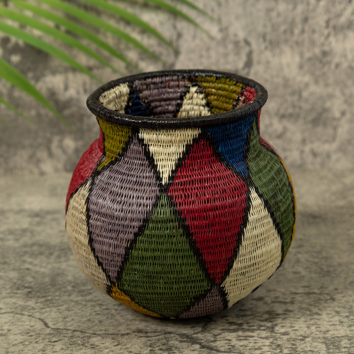 Multi-Color Diamond Design Rainforest Basket