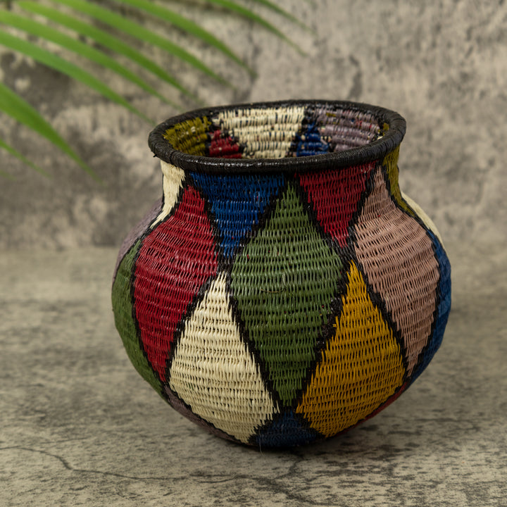 Multi-Color Diamond Design Rainforest Basket
