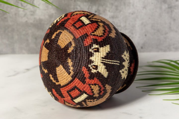 Extraordinary Butterfly And Floral Woven Basket