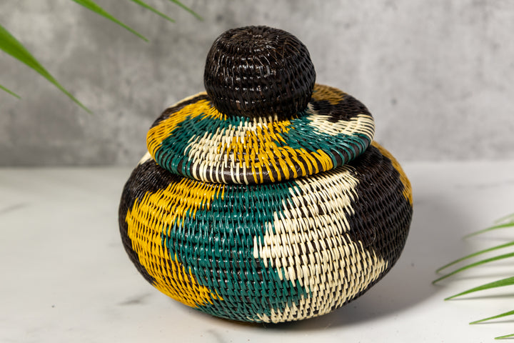 Green Rainforest Whispers Basket With Top