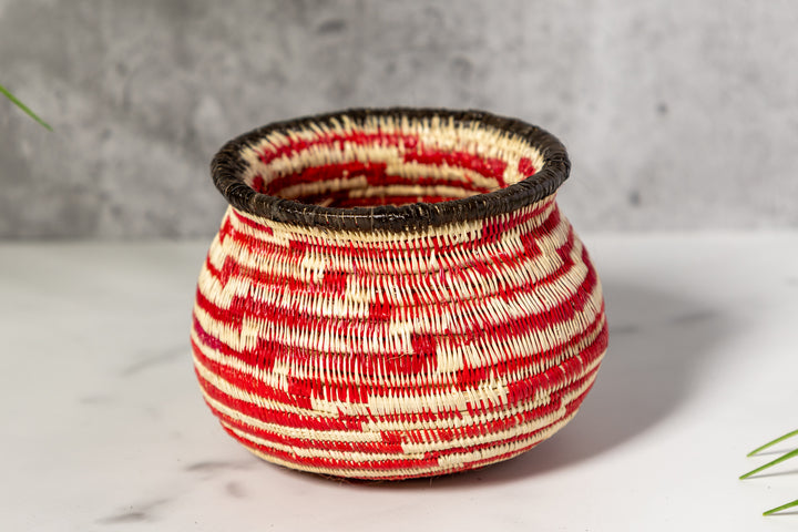 Small Red And White Staircase Rainforest Basket