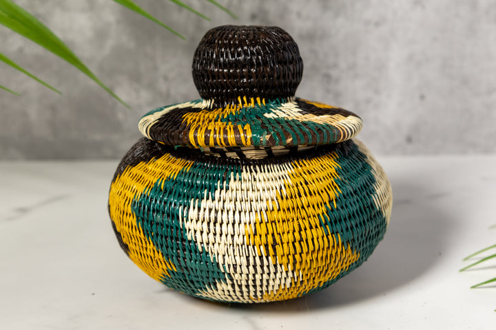 Green Rainforest Whispers Basket With Top