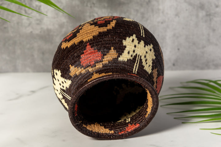 Extraordinary Butterfly And Floral Woven Basket