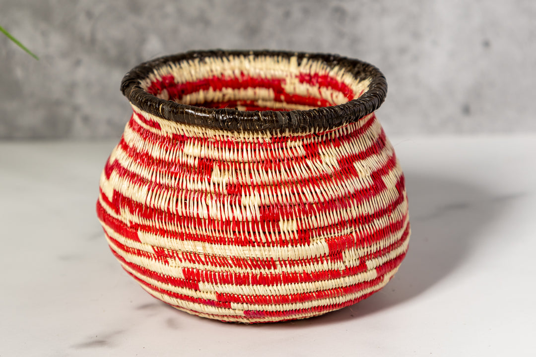 Small Red And White Staircase Rainforest Basket