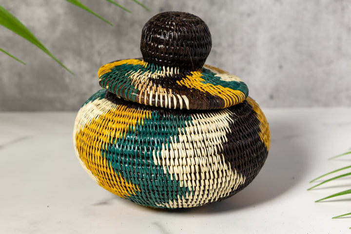 Green Rainforest Whispers Basket With Top