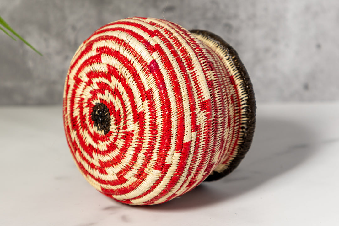 Small Red And White Staircase Rainforest Basket
