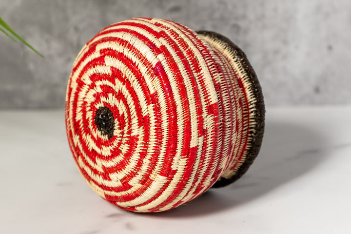Small Red And White Staircase Rainforest Basket