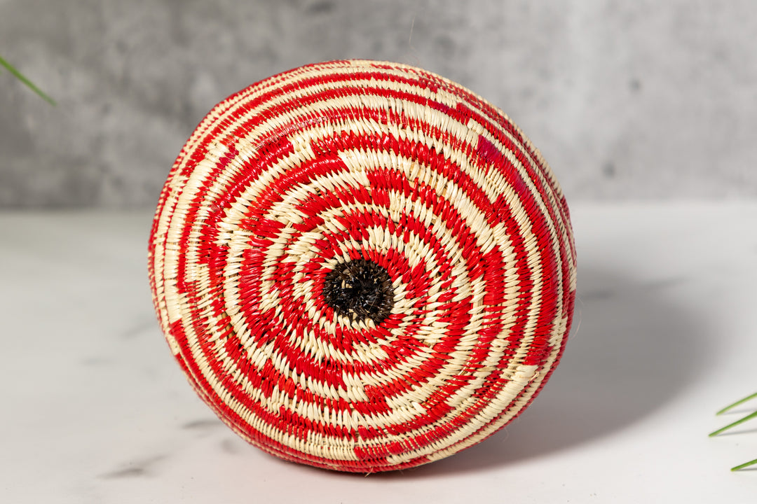 Small Red And White Staircase Rainforest Basket