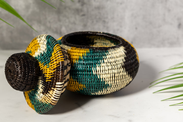 Green Rainforest Whispers Basket With Top
