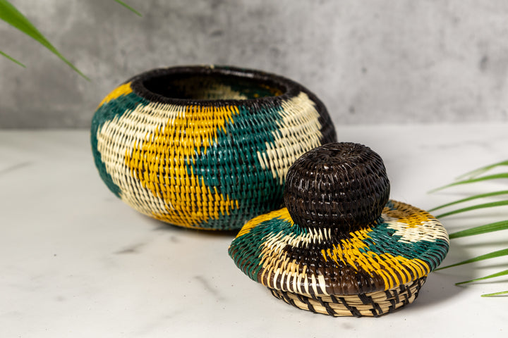 Green Rainforest Whispers Basket With Top
