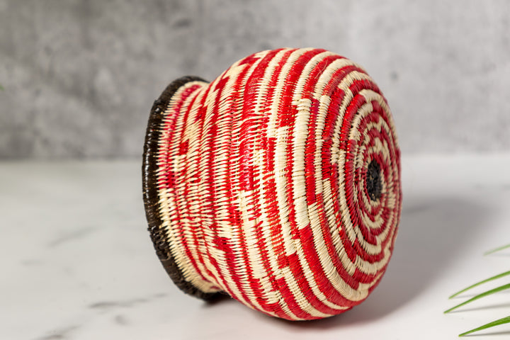 Small Red And White Staircase Rainforest Basket