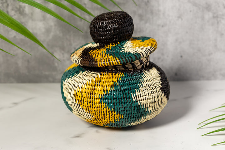 Green Rainforest Whispers Basket With Top