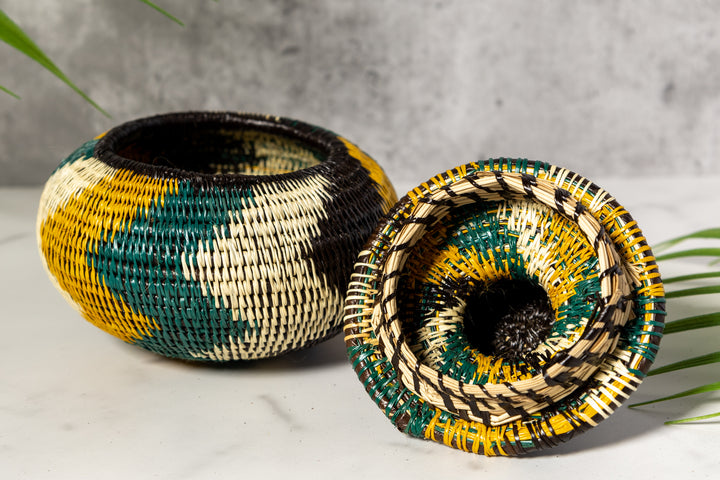 Green Rainforest Whispers Basket With Top