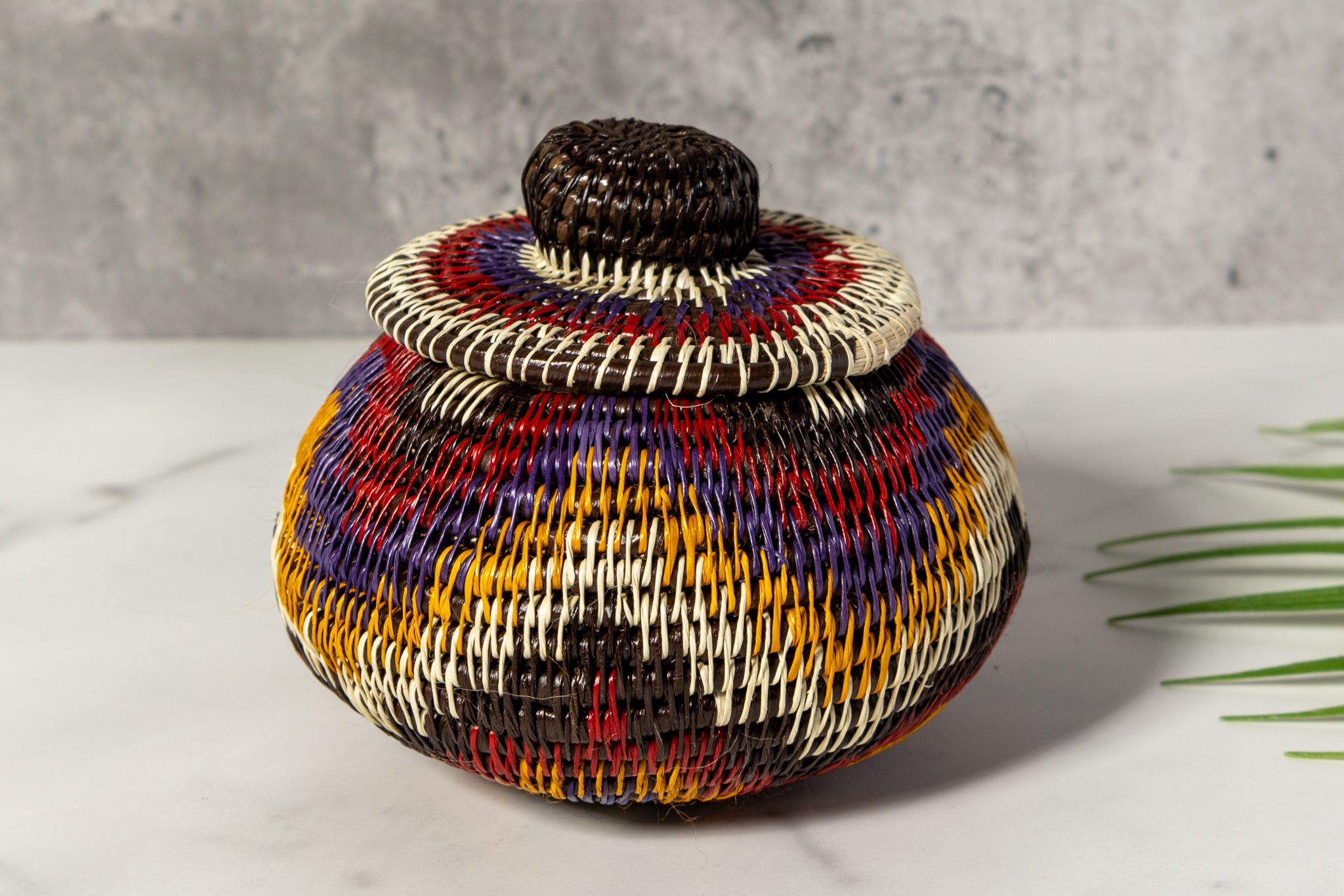Red White And Gold Star Woven Basket