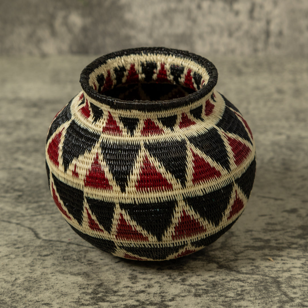 Dark Red Black And White Rainforest Basket