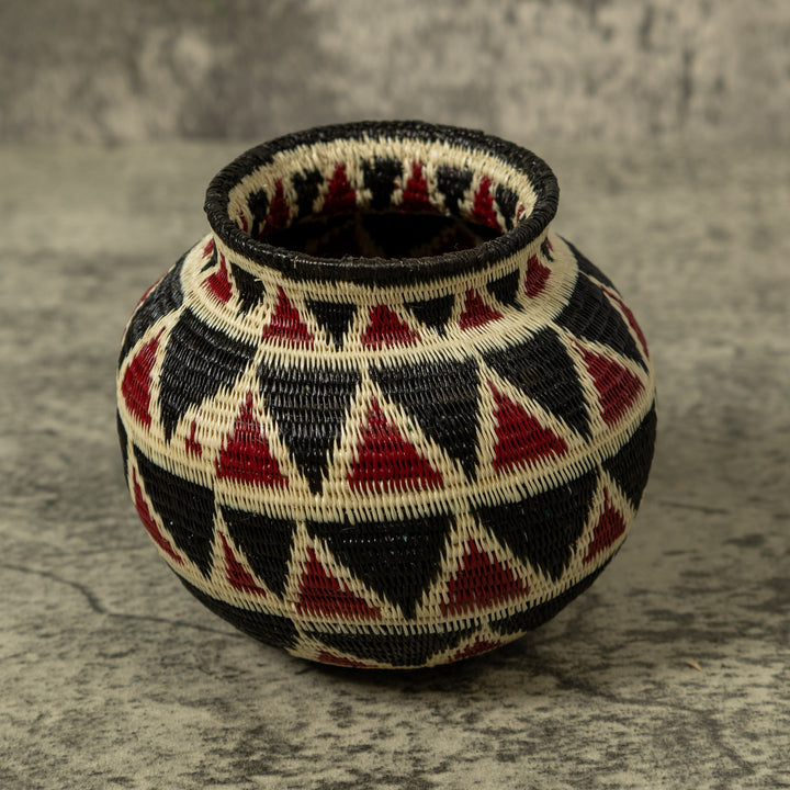 Dark Red Black And White Rainforest Basket