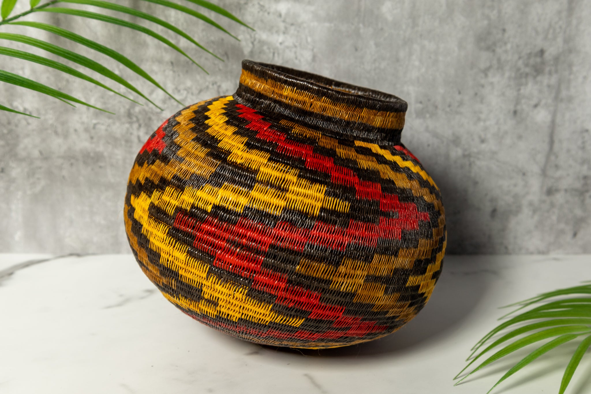 ZigZag Flames Of Fire Woven Basket