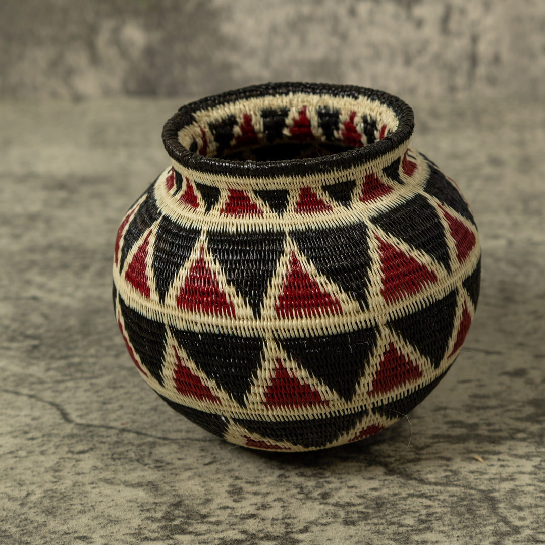 Dark Red Black And White Rainforest Basket