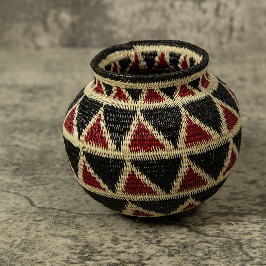 Dark Red Black And White Rainforest Basket