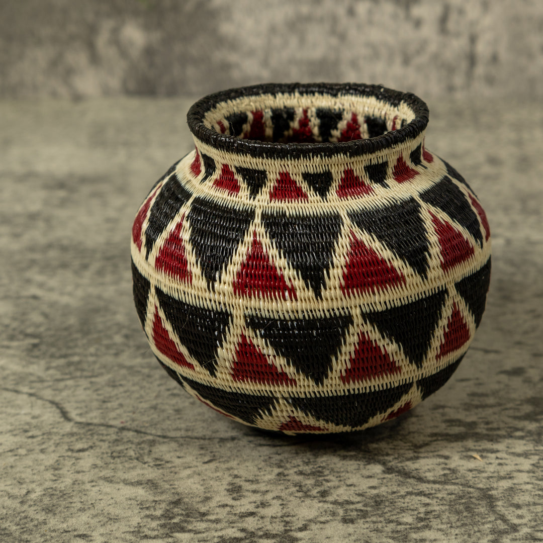 Dark Red Black And White Rainforest Basket