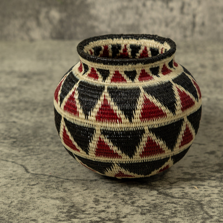 Dark Red Black And White Rainforest Basket