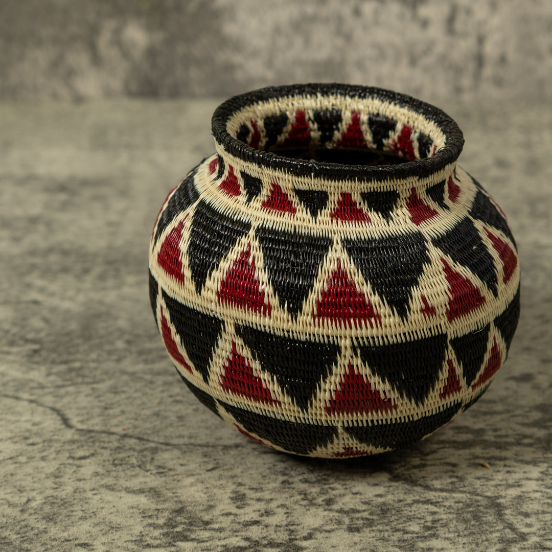Dark Red Black And White Rainforest Basket