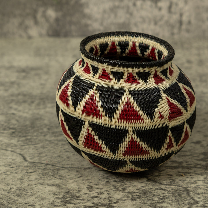 Dark Red Black And White Rainforest Basket